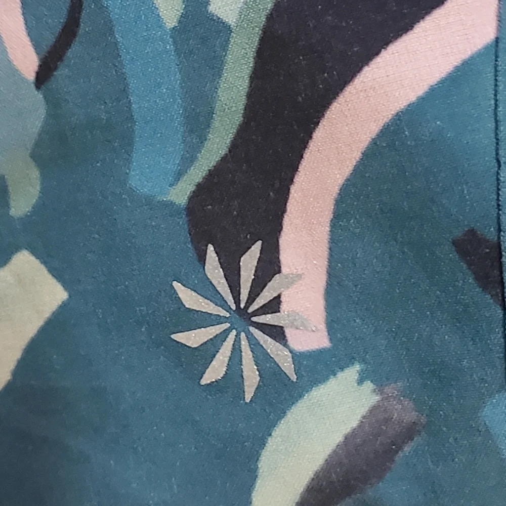 Athleta Floral Teal Skort. Secure Waist Zipper In Back. Sz XS Like New - Picture 6 of 8